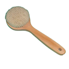 Pental BB-008  Dry Wet Body Scrub Brush Bleached White Bristle Wood Handle Bath Brush body Cleansing